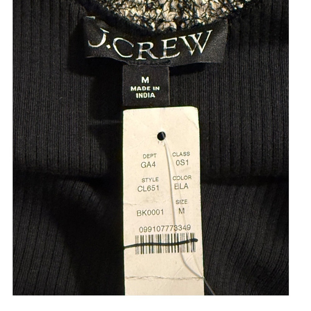 J. Crew Black Midi Dress with White Lace Trim - Picture 4 of 8